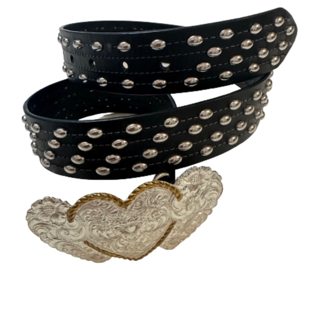 Harley Davidson belt with silver plate buckle size S black color